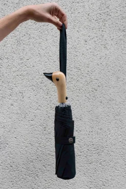 Cristina Oria Paraguas^Paraguas Con Diseño Negro Y Mango Con Cabeza De Pato