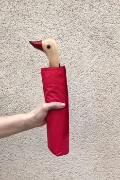 Cristina Oria Paraguas^Paraguas Con Diseño Rojo Y Mango Con Cabeza De Pato