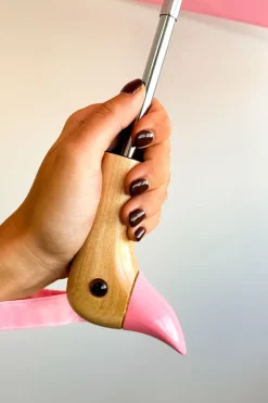 Cristina Oria Paraguas^Paraguas Con Diseño Rosa Y Mango Con Cabeza De Pato