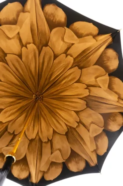 Cristina Oria Paraguas^Paraguas Pasotti Negro Con Interior De Flor Dorada