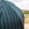 Cristina Oria Paraguas^Paraguas Pasotti Rayas Verdes & Azules Con Mango De Madera