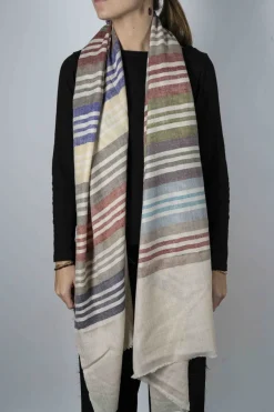Cristina Oria Bufandas Y Pashminas^Pashmina Con Diseño De Rayas