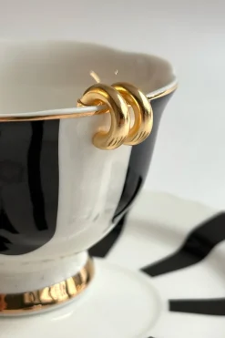 Cristina Oria Joyas Co|Joyas Co^Pendientes Dorados Con Diseño De Aros Pequeños