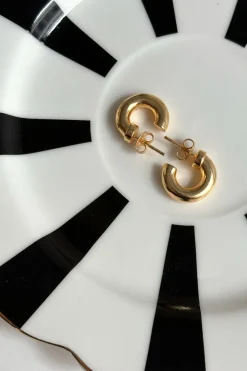 Cristina Oria Joyas Co|Joyas Co^Pendientes Dorados Con Diseño De Aros Pequeños