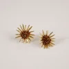 Cristina Oria Joyas Co|Joyas Co^Pendientes Dorados Con Diseño De Girasoles Marrones