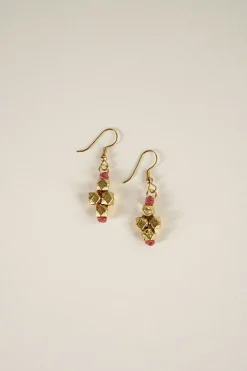 Cristina Oria Joyas Co|Joyas Co^Pendientes Dorados Y Rosas