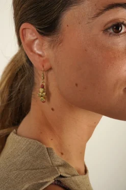 Cristina Oria Joyas Co|Joyas Co^Pendientes Dorados Y Rosas