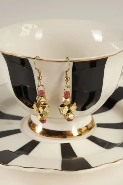 Cristina Oria Joyas Co|Joyas Co^Pendientes Dorados Y Rosas