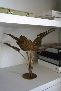 Cristina Oria Piezas Decorativas^Planta Decorativa De Metal Dorada