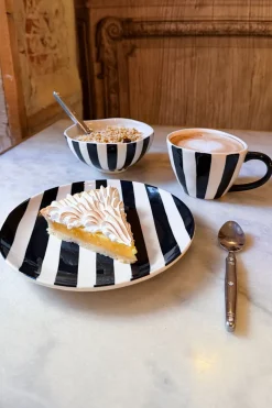 Cristina Oria Platos Y Bajoplatos^Plato Artesano Rayas Verticales Co