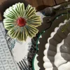 Cristina Oria Platos Y Bajoplatos^Plato Con Diseño De Flor Verde Pequeño