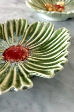 Cristina Oria Platos Y Bajoplatos^Plato Con Diseño De Flor Verde Pequeño