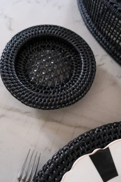 Cristina Oria Platos Y Bajoplatos^Plato De Pan De Ratán Negro