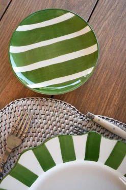 Cristina Oria Platos Y Bajoplatos^Plato De Pan Rayas Verdes