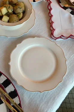 Cristina Oria Platos Y Bajoplatos^Plato De Postre Blanco Con Filo Dorado