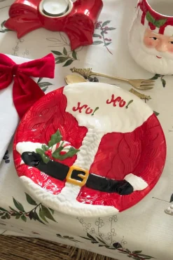Cristina Oria Platos Y Bajoplatos^Plato De Postre Con Diseño De Papá Noel