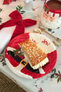 Cristina Oria Platos Y Bajoplatos^Plato De Postre Con Diseño De Papá Noel