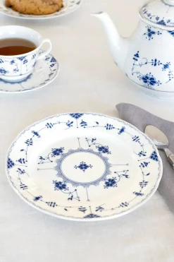 Cristina Oria Platos Y Bajoplatos^Plato De Postre Crisantemos Azules Co