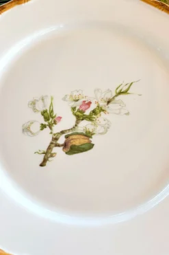 Cristina Oria Platos Y Bajoplatos^Plato De Postre Diseño Bambú & Flor Almendro