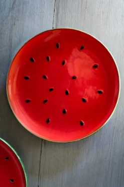 Cristina Oria Platos Y Bajoplatos^Plato De Postre Diseño Sandía