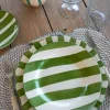 Cristina Oria Platos Y Bajoplatos^Plato De Postre Rayas Verdes