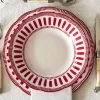 Cristina Oria Platos Y Bajoplatos^Plato Hondo Con Diseño Rojo Y Blanco