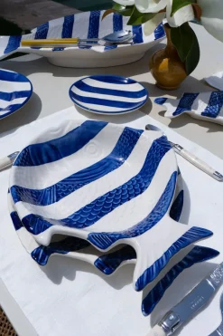 Cristina Oria Platos Y Bajoplatos^Plato Hondo De Cerámica Con Diseño De Pez De Rayas Azules