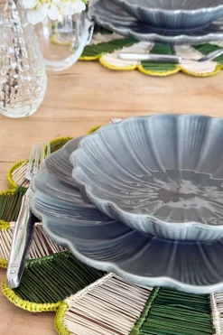 Cristina Oria Platos Y Bajoplatos^Plato Hondo De Cerámica Flor Gris