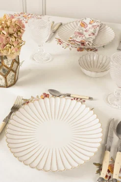 Cristina Oria Platos Y Bajoplatos^Plato Llano Blanca Flor Co