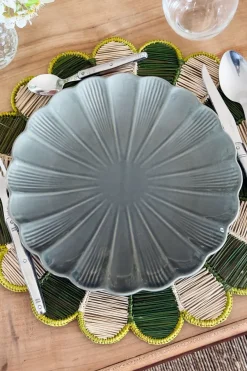 Cristina Oria Platos Y Bajoplatos^Plato Llano De Cerámica Flor Gris