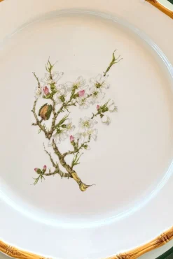 Cristina Oria Platos Y Bajoplatos^Plato Llano Diseño Bambú & Flor Almendro