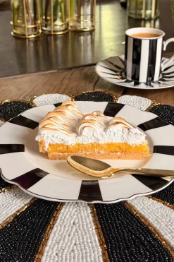 Cristina Oria Platos Y Bajoplatos^Plato Postre Rayas