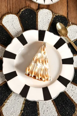 Cristina Oria Platos Y Bajoplatos^Plato Postre Rayas