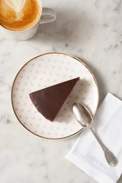 Cristina Oria Platos Y Bajoplatos^Plato Postre Rosa Y Blanco Figuras Geométricas