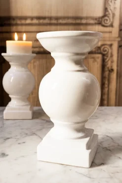 Cristina Oria Candelabros Y Portavelas^Portavelas Cerámica Blanco Grande