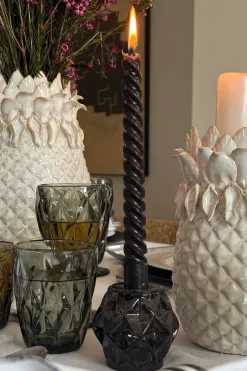 Cristina Oria Candelabros Y Portavelas^Portavelas Con Diseño De Diamante Negro