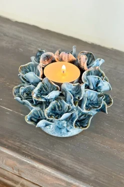 Cristina Oria Piezas Decorativas|Candelabros Y Portavelas^Portavelas Coral Azul