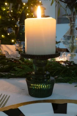 Cristina Oria Candelabros Y Portavelas^Portavelas De Cristal Con Tapa Con Diseño De Árbol Verde