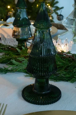Cristina Oria Candelabros Y Portavelas^Portavelas De Cristal Con Tapa Con Diseño De Árbol Verde