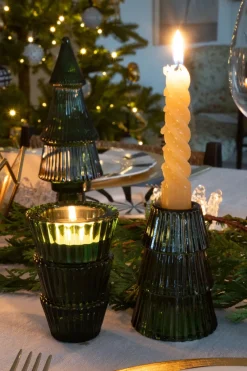 Cristina Oria Candelabros Y Portavelas^Portavelas De Cristal Con Diseño De Árbol Verde