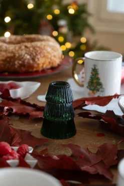 Cristina Oria Candelabros Y Portavelas^Portavelas De Cristal Con Diseño De Árbol Verde