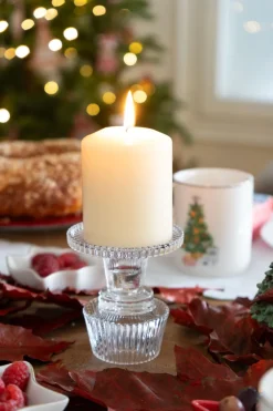 Cristina Oria Candelabros Y Portavelas^Portavelas De Cristal Con Tapa Con Diseño De Árbol Transparente