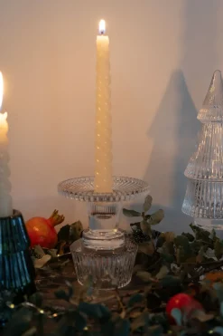 Cristina Oria Candelabros Y Portavelas^Portavelas De Cristal Con Tapa Con Diseño De Árbol Transparente