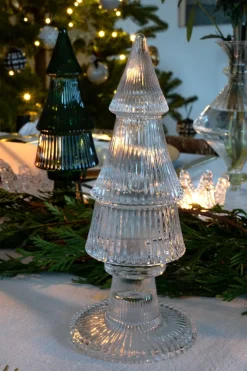 Cristina Oria Candelabros Y Portavelas^Portavelas De Cristal Con Tapa Con Diseño De Árbol Transparente