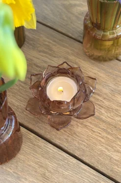 Cristina Oria Candelabros Y Portavelas^Portavelas De Cristal Con Diseño De Flor Coral