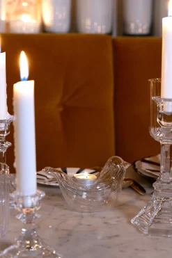Cristina Oria Piezas Decorativas|Candelabros Y Portavelas^Portavelas De Cristal Con Diseño De Pájaro