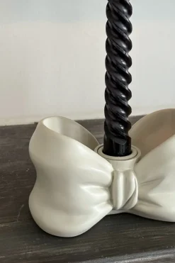 Cristina Oria Candelabros Y Portavelas^Portavelas De Porcelana Blanco Diseño Lazo