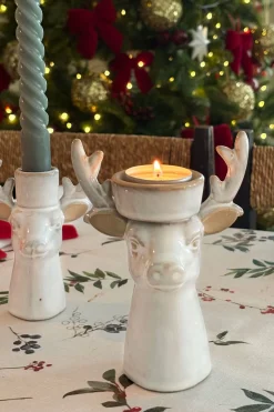 Cristina Oria Candelabros Y Portavelas^Portavelas De Porcelana Con Diseño De Ciervo Grande