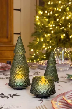 Cristina Oria Candelabros Y Portavelas^Portavelas Desmontable De Cristal Con Diseño De Árbol Verde Picos Pequeño