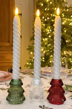 Cristina Oria Candelabros Y Portavelas^Portavelas Mini De Cristal Con Diseño De Árbol Rojo